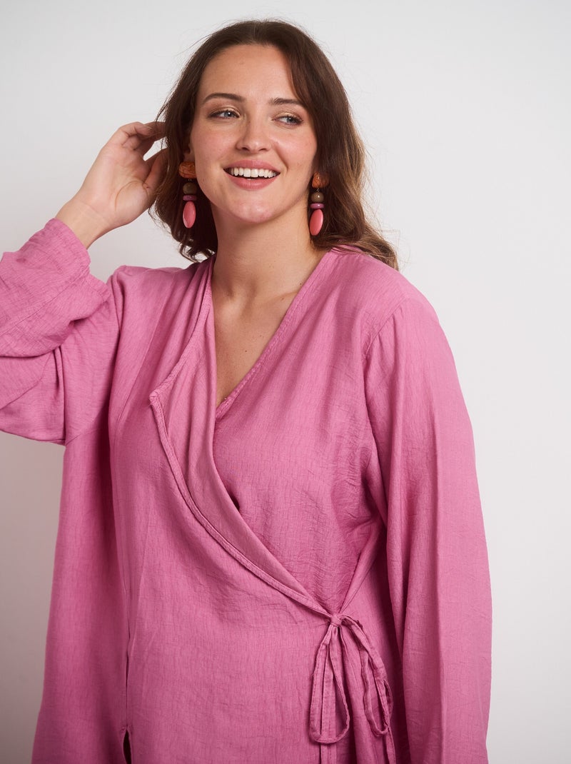 Ensemble cache-coeur et pantalon large Rose pastel - Kiabi