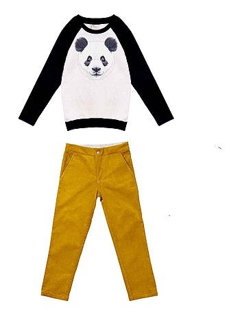 Ensemble Cadeau pour Sweat Panda + Pantalon Velours - 'LA FAUTE A VOLTAIRE'
