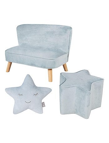 Ensemble canapé enfant + pouf + coussin étoile 'Roba lil sofa'