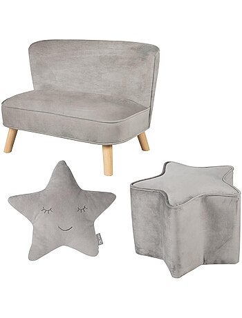 Ensemble canapé enfant + pouf + coussin étoile 'Roba lil sofa'