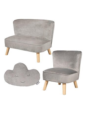 Ensemble canapé + fauteuil + coussin décoratif forme nuage 'Roba lil sofa'