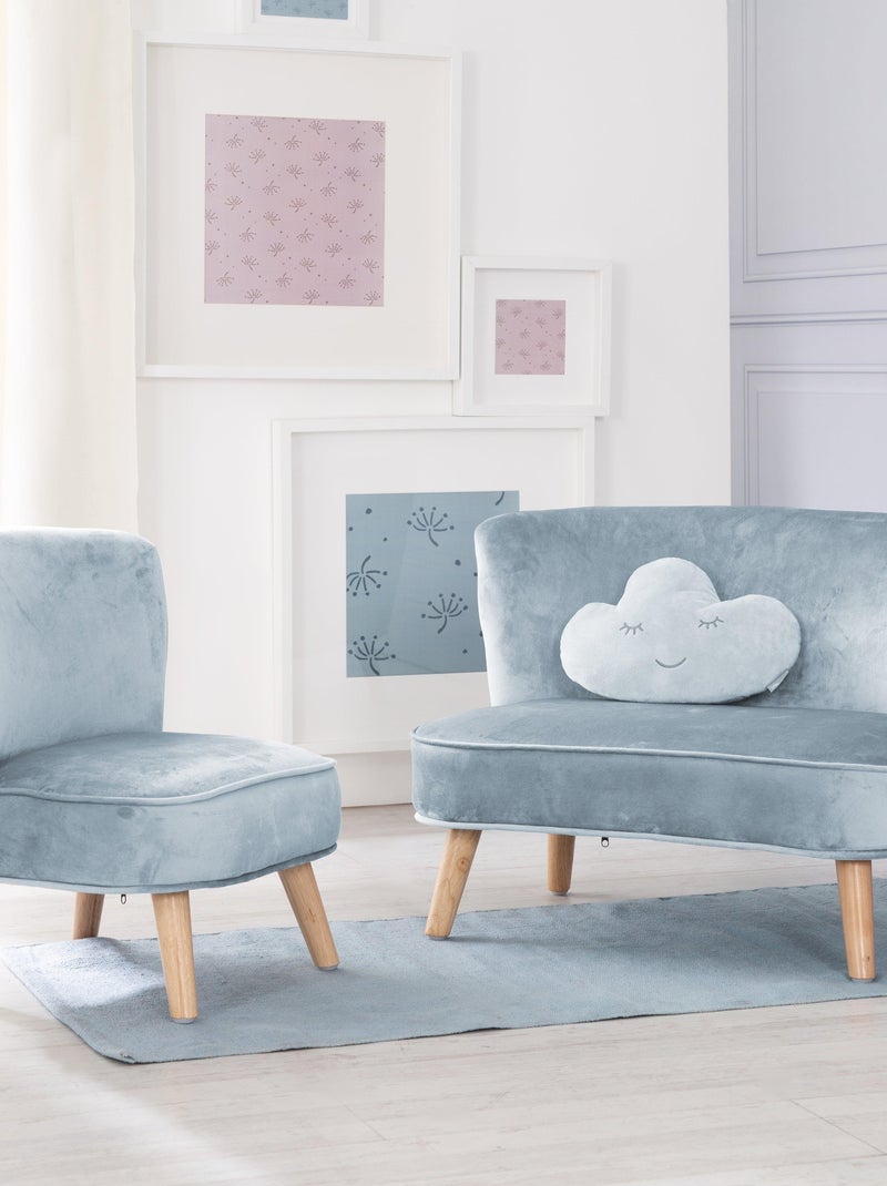Ensemble canapé + fauteuil + coussin nuage 'Lil Sofa' ROBA Bleu clair - Kiabi