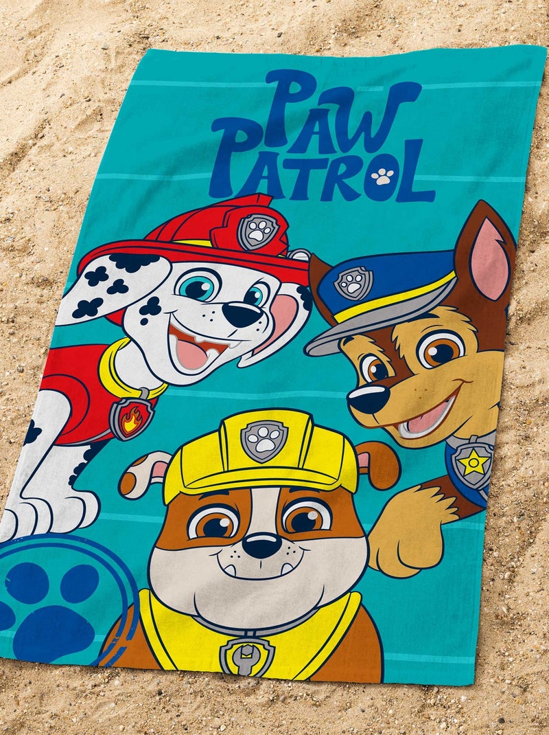 Ensemble Cape de bain et Drap de plage imprimés 100% Coton, PAT PATROUILLE SUMMER Bleu - Kiabi