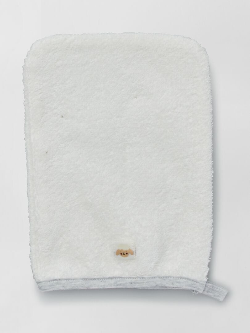 Ensemble cape de bain + gant de toilette mouton - Kiabi