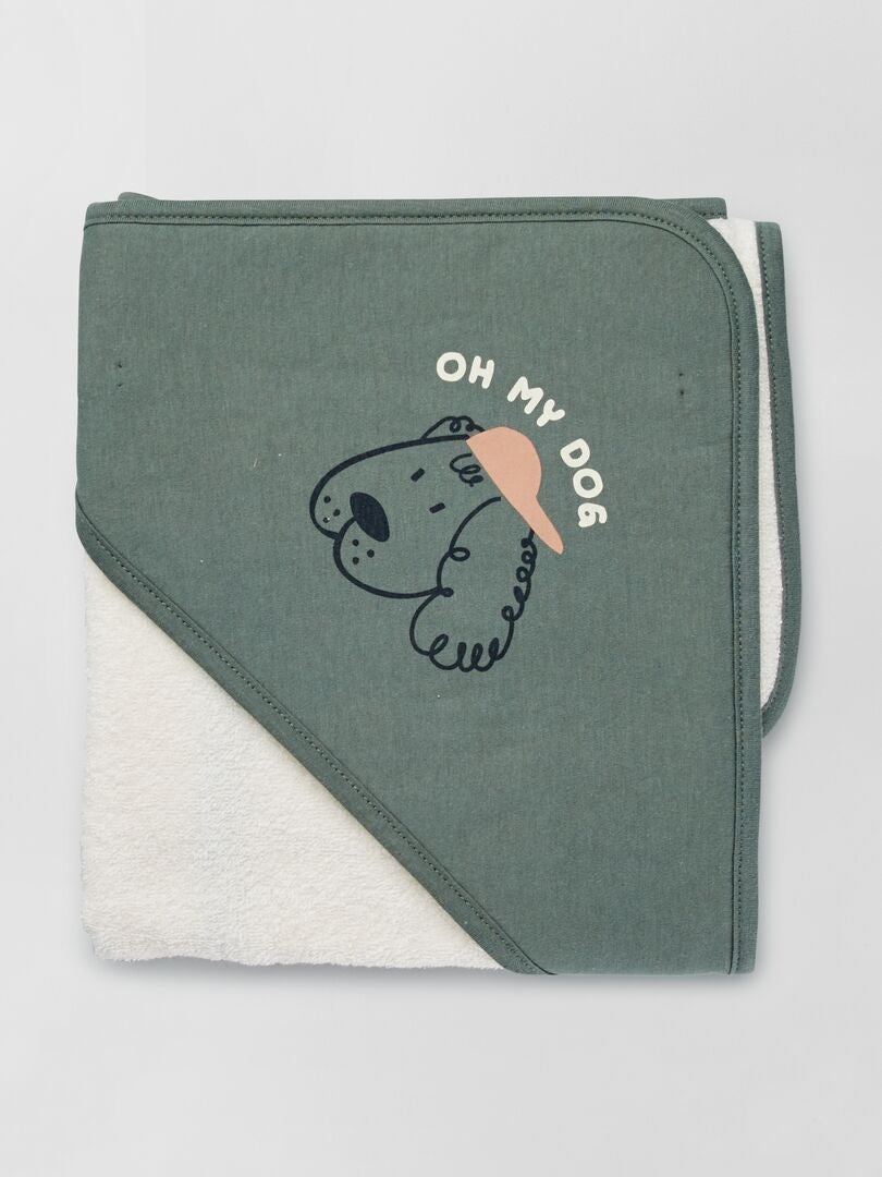 Ensemble cape de bain + gant de toilette Vert - Kiabi