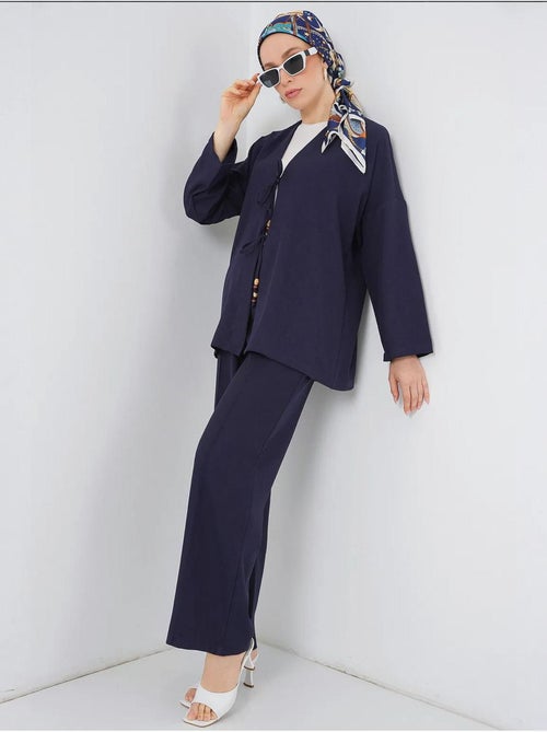 Ensemble cardigan à col en v et pantalon à jambes larges bdart - Kiabi Ensemble cardigan à col en v et pantalon à jambes larges bdart - Kiabi