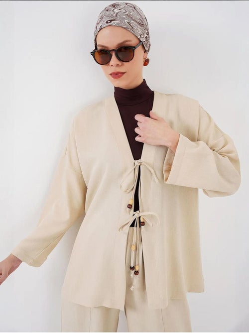 Ensemble cardigan à col en v et pantalon à jambes larges bdart - Kiabi