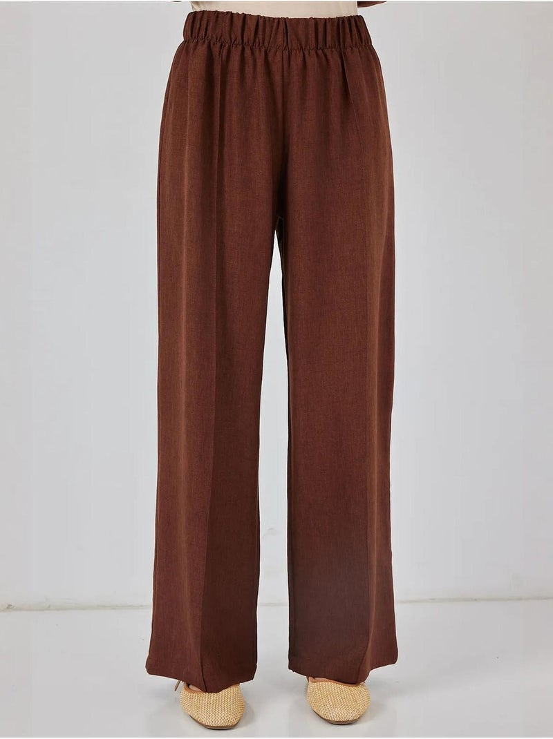 Ensemble cardigan à col en v et pantalon à jambes larges bdart Marron chocolat - Kiabi