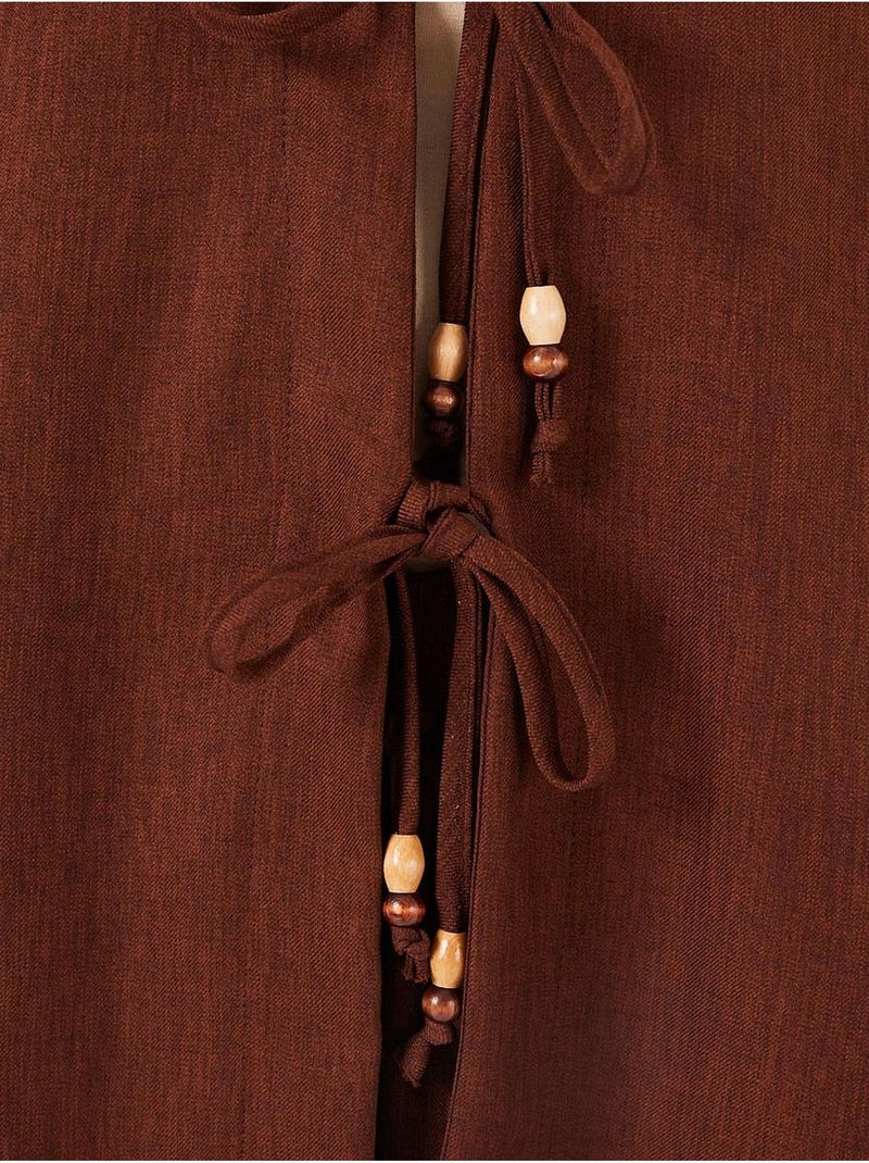 Ensemble cardigan à col en v et pantalon à jambes larges bdart Marron chocolat - Kiabi