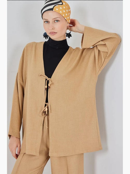 Ensemble cardigan à col en v et pantalon à jambes larges bdart - Kiabi Ensemble cardigan à col en v et pantalon à jambes larges bdart - Kiabi