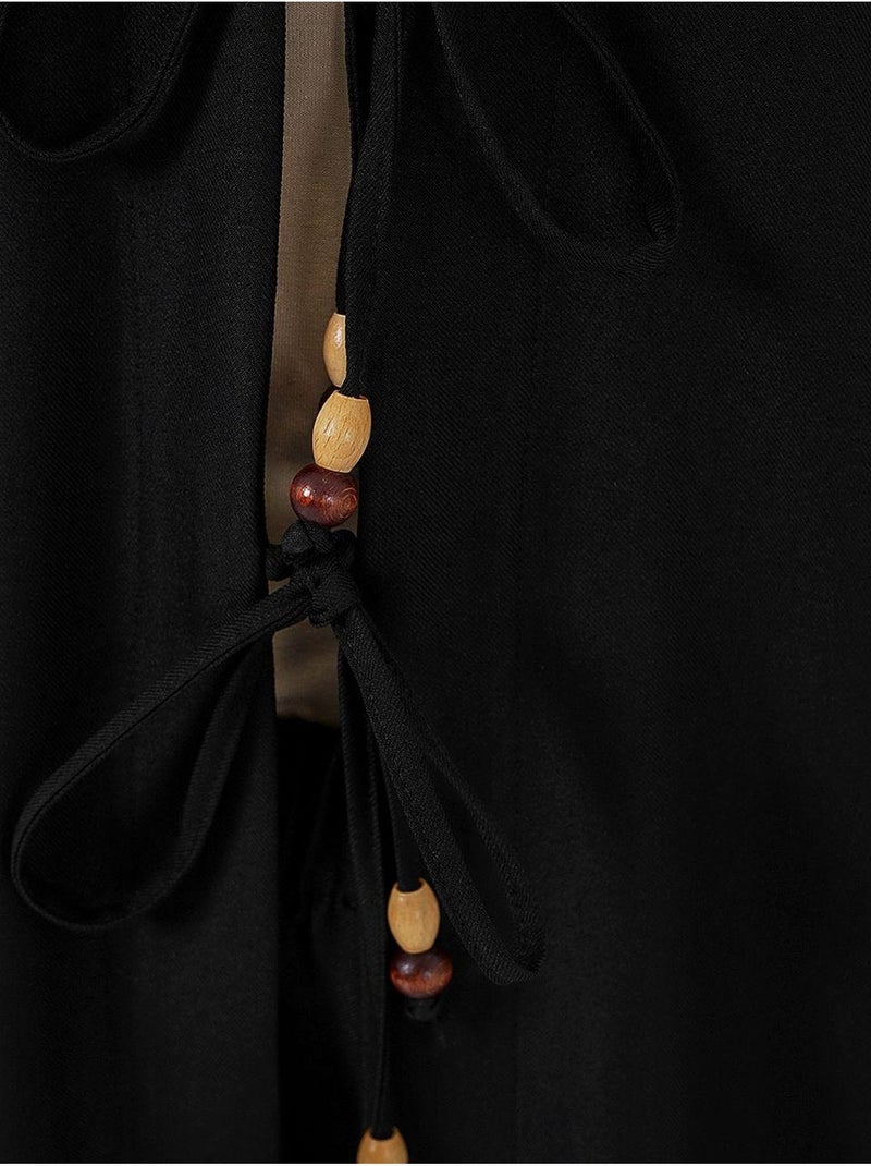 Ensemble cardigan à col en v et pantalon à jambes larges bdart Noir - Kiabi