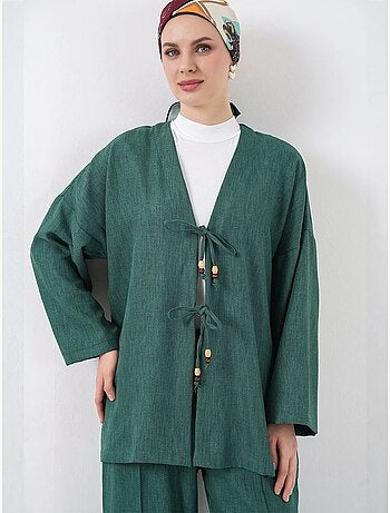 Ensemble cardigan à col en v et pantalon à jambes larges bdart