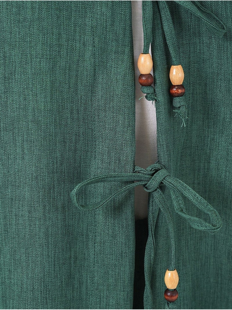 Ensemble cardigan à col en v et pantalon à jambes larges bdart Vert foncé - Kiabi