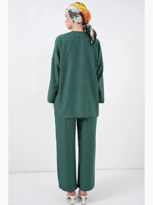 Ensemble cardigan à col en v et pantalon à jambes larges bdart - Kiabi