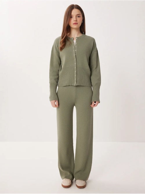 Ensemble cardigan boutonné et pantalon large en maille côtelée istanbul - Kiabi Ensemble cardigan boutonné et pantalon large en maille côtelée istanbul - Kiabi