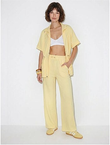 Ensemble cardigan et pantalon large uni lucci