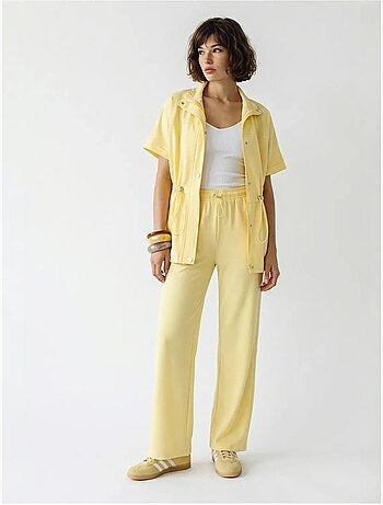 Ensemble cardigan et pantalon large uni lucci