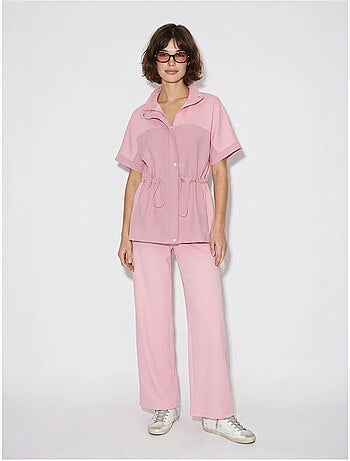 Ensemble cardigan et pantalon large uni lucci