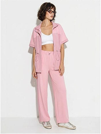 Ensemble cardigan et pantalon large uni lucci
