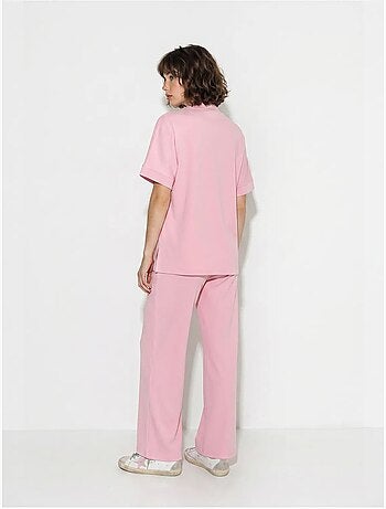 Ensemble cardigan et pantalon large uni lucci