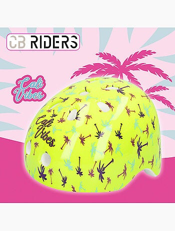 Ensemble casque, coudières et genouillères jaune fluo cb riders