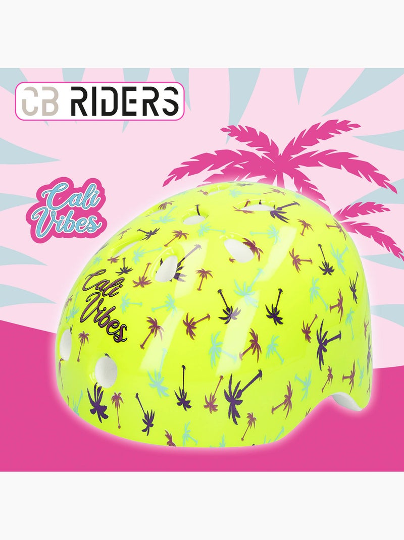 Ensemble casque, coudières et genouillères jaune fluo cb riders N/A - Kiabi