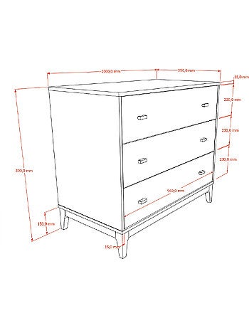 Ensemble chambre ilyas commode + plan à langer