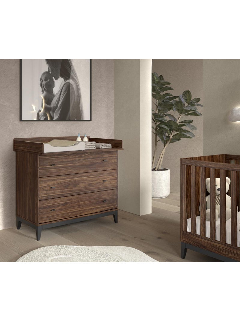 Ensemble chambre ilyas commode + plan à langer Marron - Kiabi
