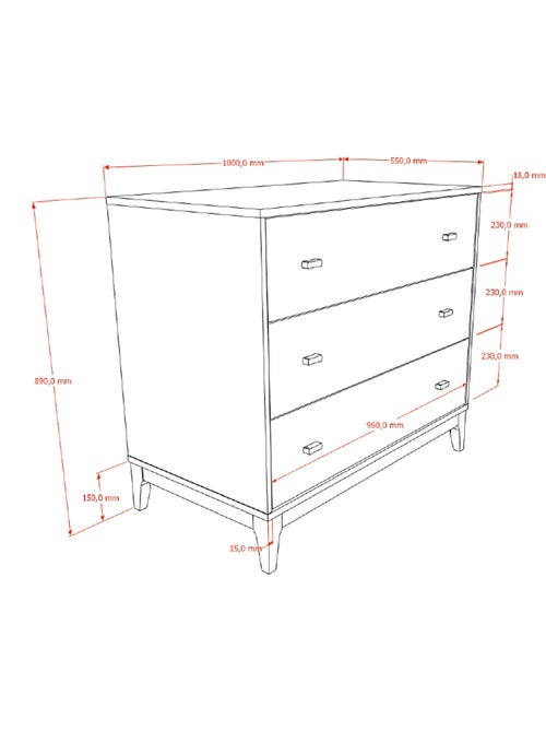 Ensemble chambre ilyas commode + plan à langer - Kiabi