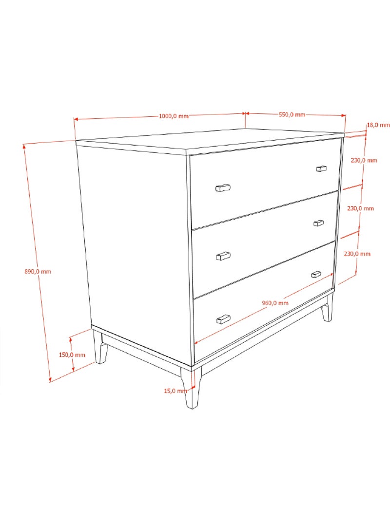 Ensemble chambre ilyas commode + plan à langer Marron - Kiabi