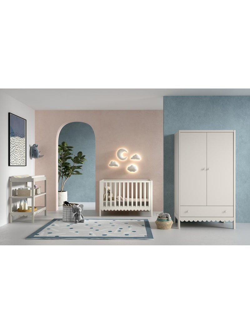 Ensemble chambre swingo lit bébé 60x120 + table à langer + armoire 2 portes clay Jaune - Kiabi