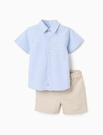 Ensemble chemise à manches courtes et short en coton