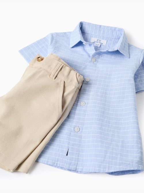 Ensemble chemise à manches courtes et short en coton - Kiabi