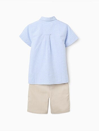 Ensemble chemise à manches courtes et short en coton