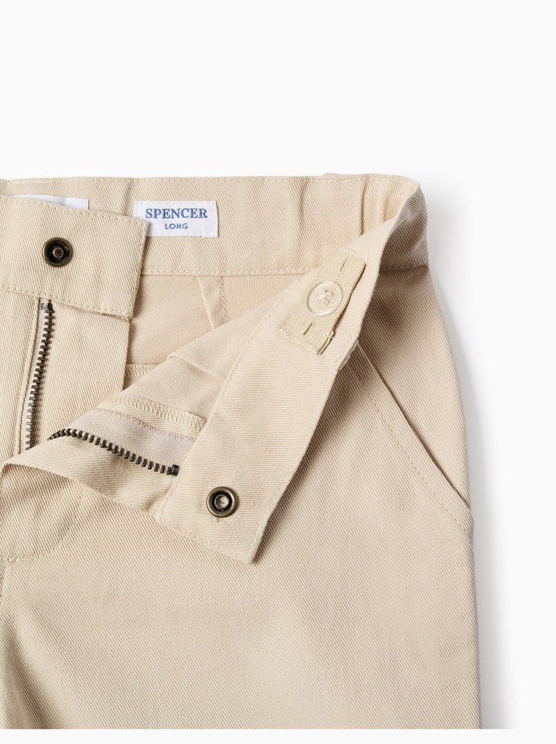 Ensemble chemise à manches courtes et short en coton Beige clair - Kiabi