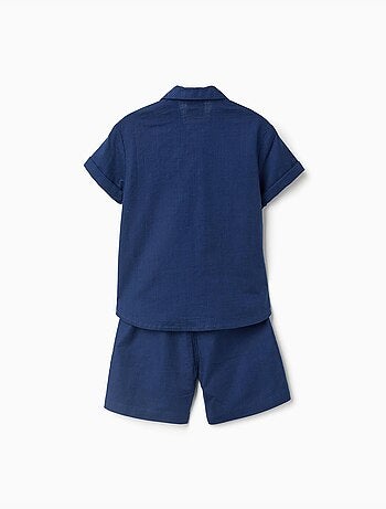 Ensemble chemise à manches courtes et short en coton