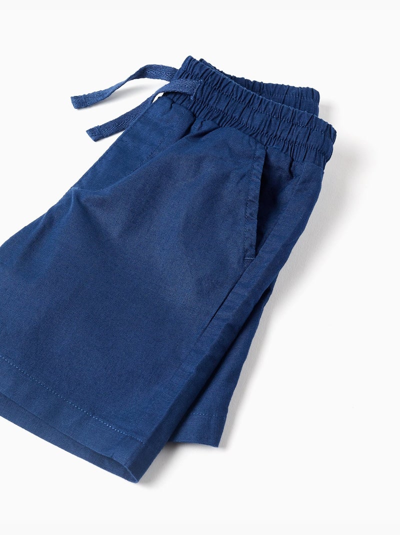 Ensemble chemise à manches courtes et short en coton Bleu foncé - Kiabi