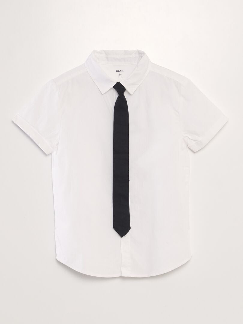 Ensemble chemise en coton + chemise - 2 pièces blanc - Kiabi