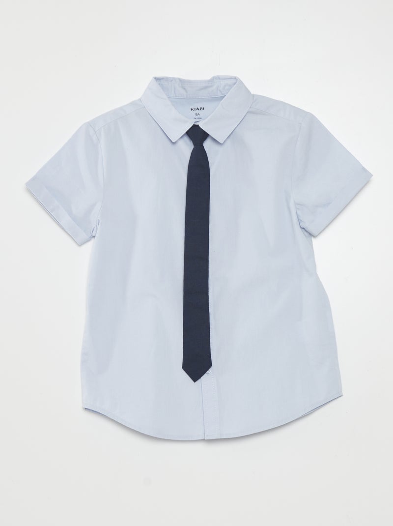 Ensemble chemise en coton + chemise - 2 pièces Bleu - Kiabi