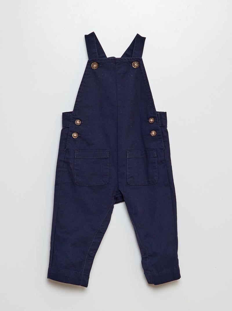 Ensemble chemise en oxford + salopette en twill - 2 pièces Bleu/marine - Kiabi