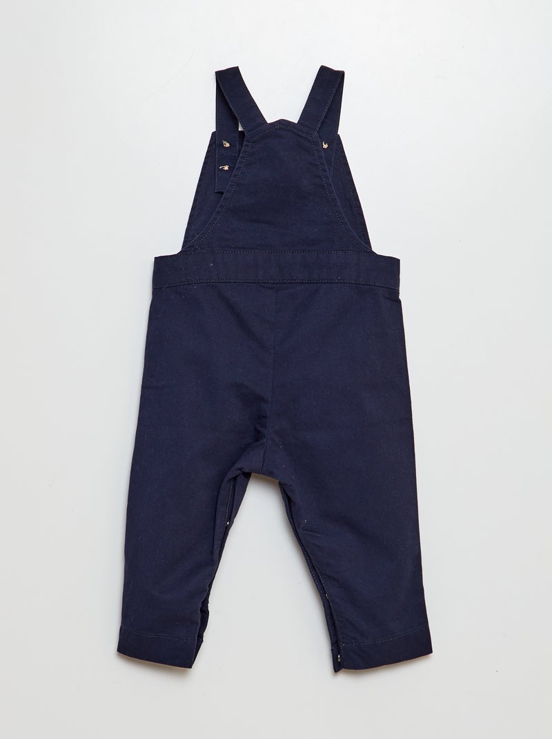 Ensemble chemise en oxford + salopette en twill - 2 pièces Bleu/marine - Kiabi