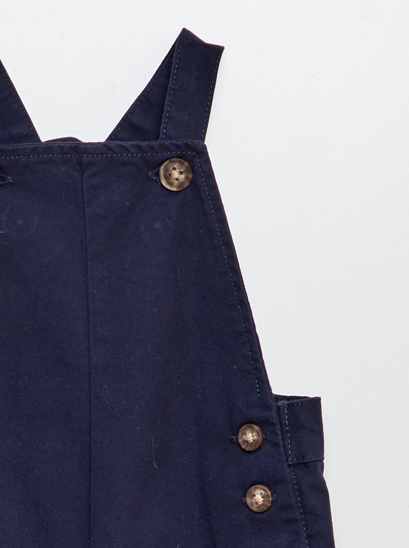 Ensemble chemise en oxford + salopette en twill - 2 pièces Bleu/marine - Kiabi