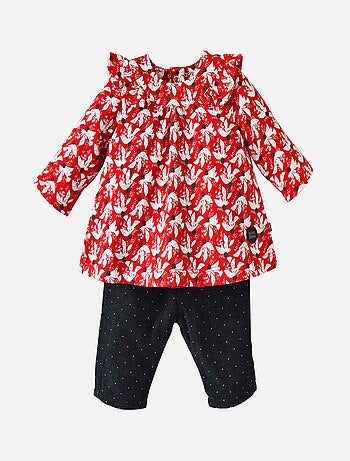 ENSEMBLE CHEMISE ET CHEMISIER HIBISCUS SUCRE D'ORGE