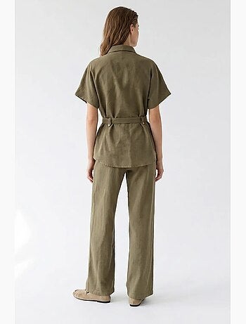 Ensemble chemise et pantalon large en coton mixray