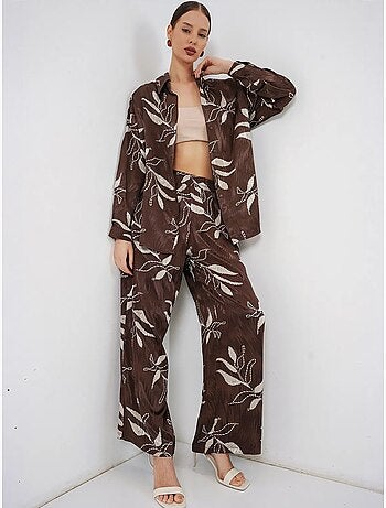 Ensemble chemise et pantalon large en viscose à fleurs bdart