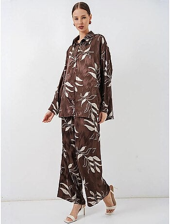 Ensemble chemise et pantalon large en viscose à fleurs bdart