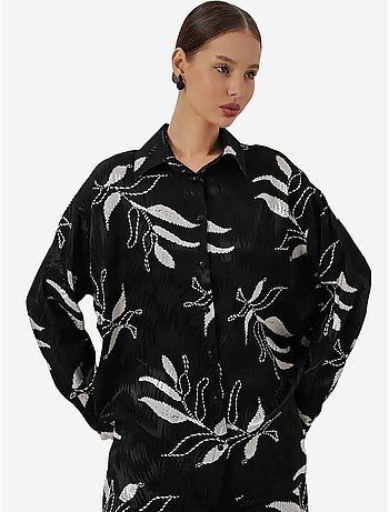 Ensemble chemise et pantalon large en viscose à fleurs bdart