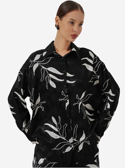 Ensemble chemise et pantalon large en viscose à fleurs bdart - Kiabi Ensemble chemise et pantalon large en viscose à fleurs bdart - Kiabi