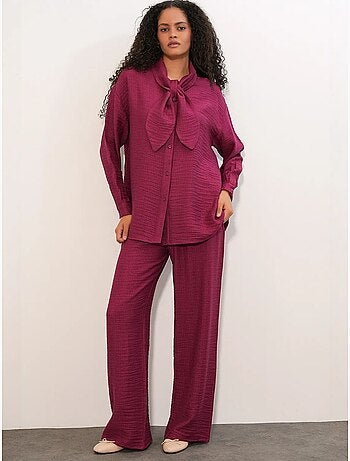 Bdart ensemble chemise et pantalon large texturé