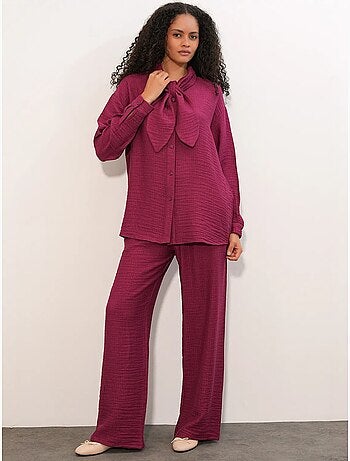 Bdart ensemble chemise et pantalon large texturé